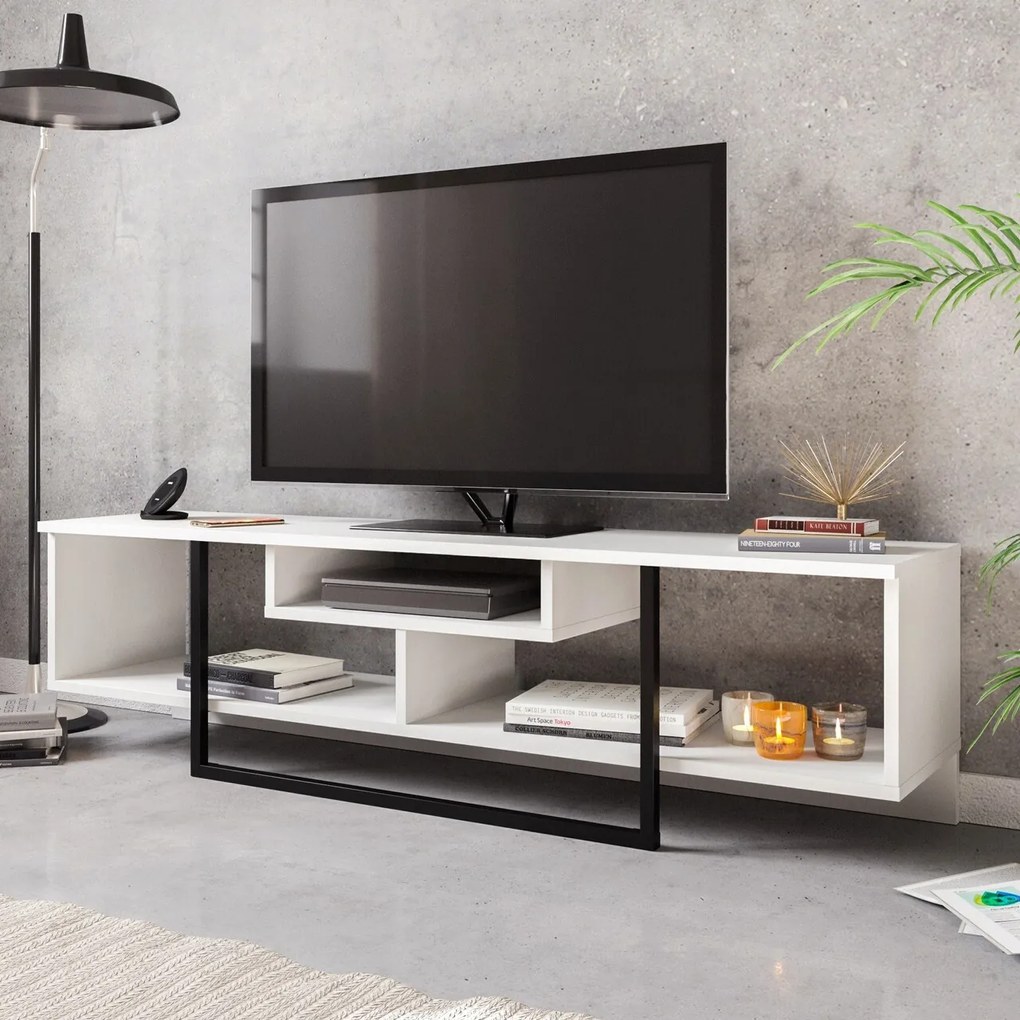 Comoda TV, Hanah Home, Asal (150), Alb/Negru