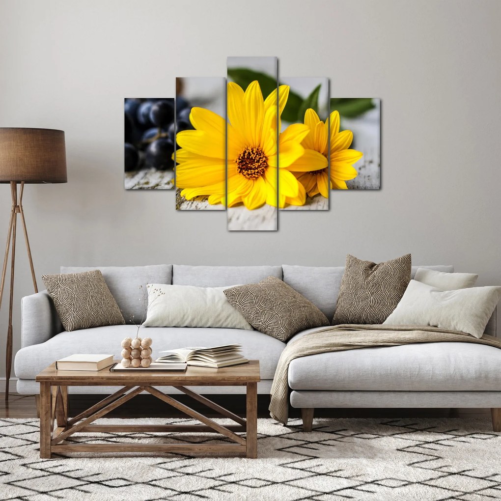 Tablou cu flori galbene (150x105 cm)