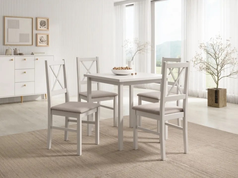 Scaun tapitat, din lemn, Milo X, ADRK Furniture (Culoare: Nuc inchis / Opium 85)