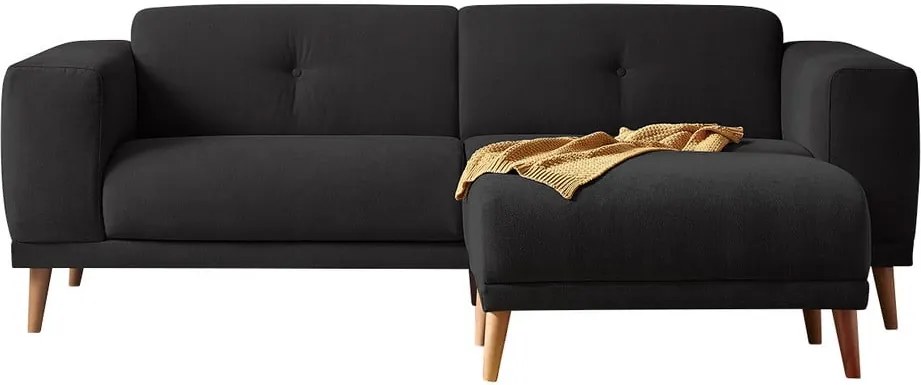 Canapea cu taburet Bobochic Paris Luna, negru