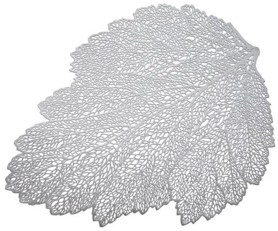 Suport farfurii 30x45cm frunza argintiu Glamour