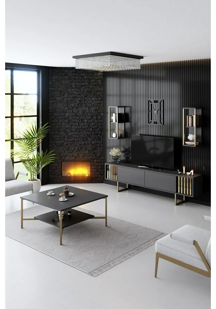 Măsuță de cafea Gold Line Anthracite