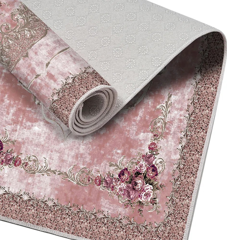 set de covoare pentru baie, 2 piese, pudră