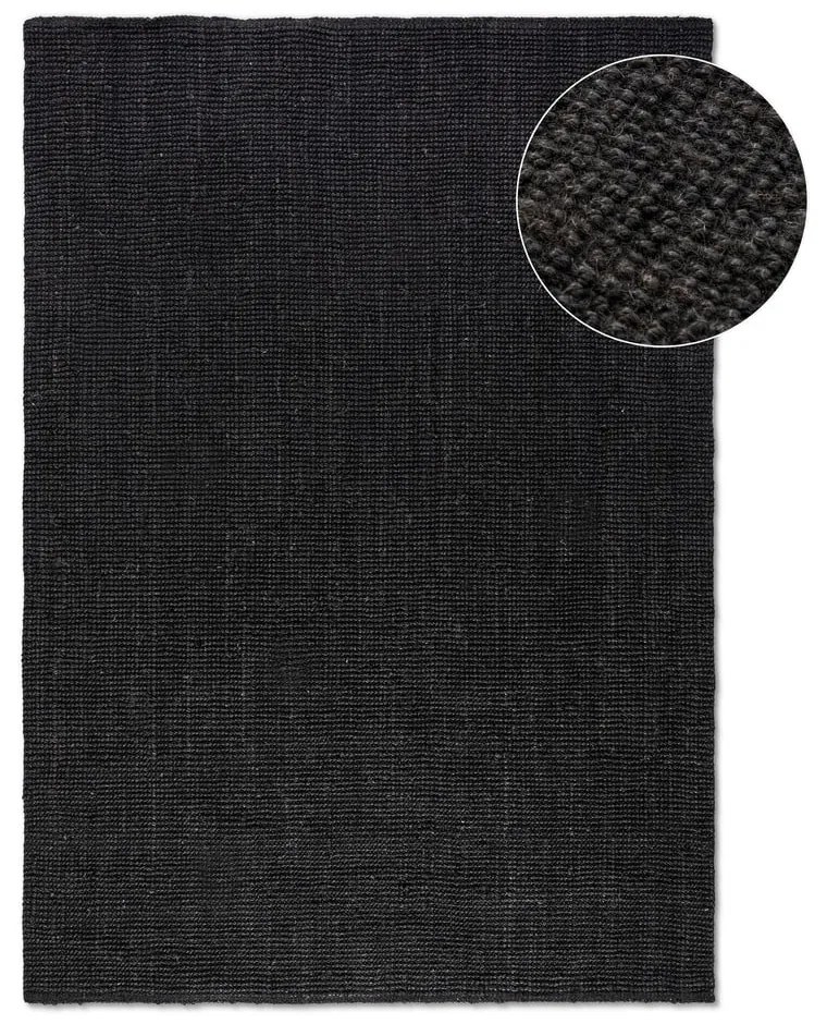 Covor negru din iută 80x150 cm Bouclé – Hanse Home