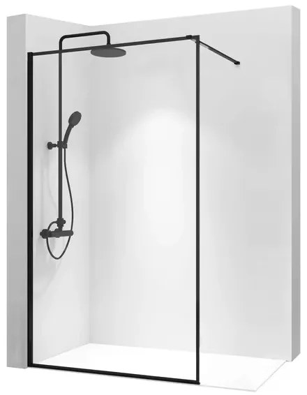 Paravan de dus tip Walk-in Rea Bler 90x195 cm profil negru