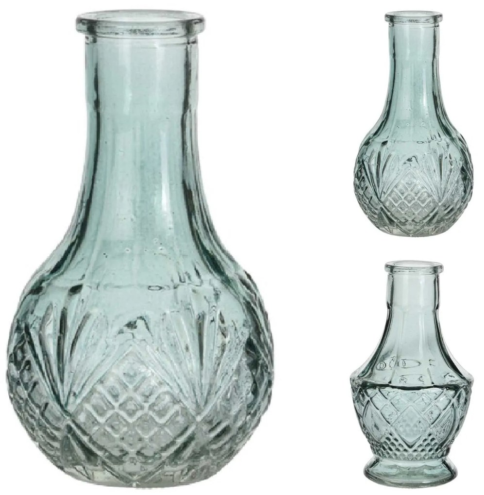 Vaza Victoria din sticla verde 12 cm - modele diverse