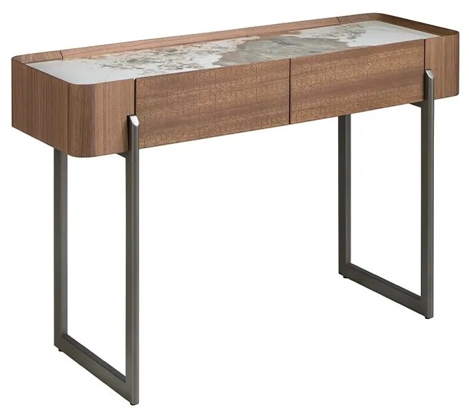 Consola 2 sertare deosebita design LUX Walnut-Marble