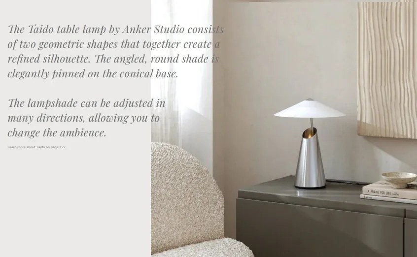 Veioza, Lampa de masa design geometric, abajur directionabil Taido maro