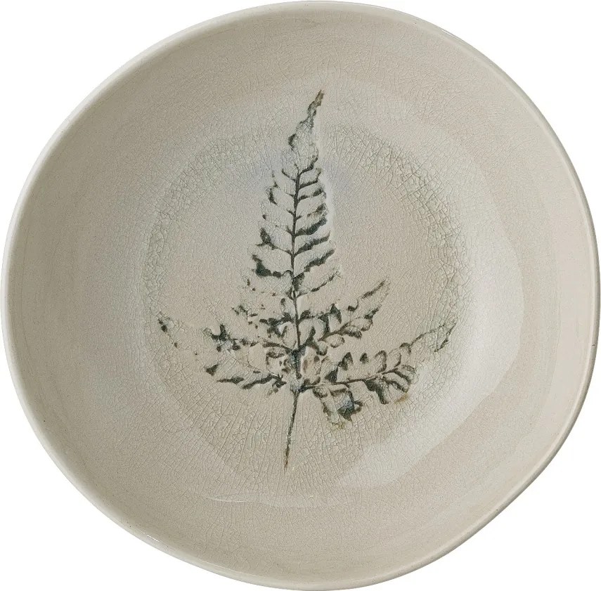 Farfurie adâncă din ceramică cu motiv floral aplicat manual, D21×H6 cm, 1000 ml, „Bea"