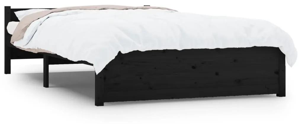 815048 vidaXL Cadru de pat, negru, 140x200 cm, lemn masiv