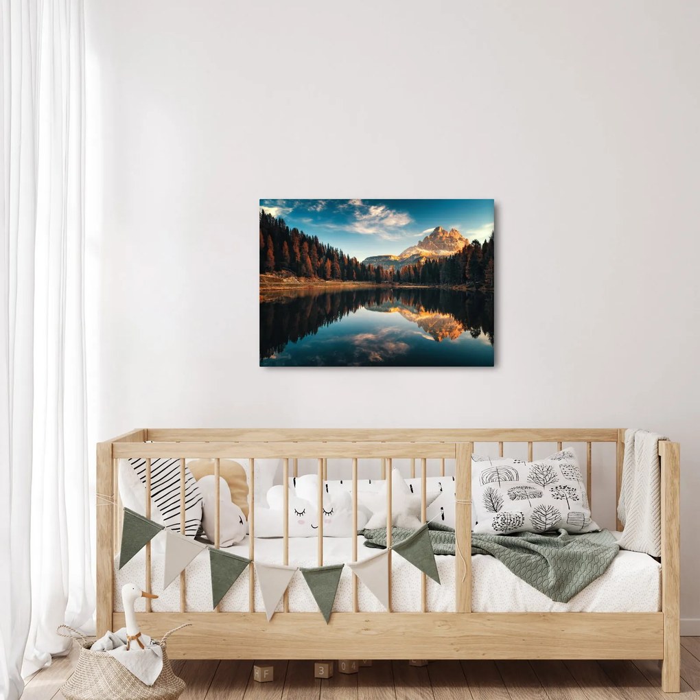 Tablou - Alpi, Italia, Dolomiți, Lago Antorno (70x50 cm)