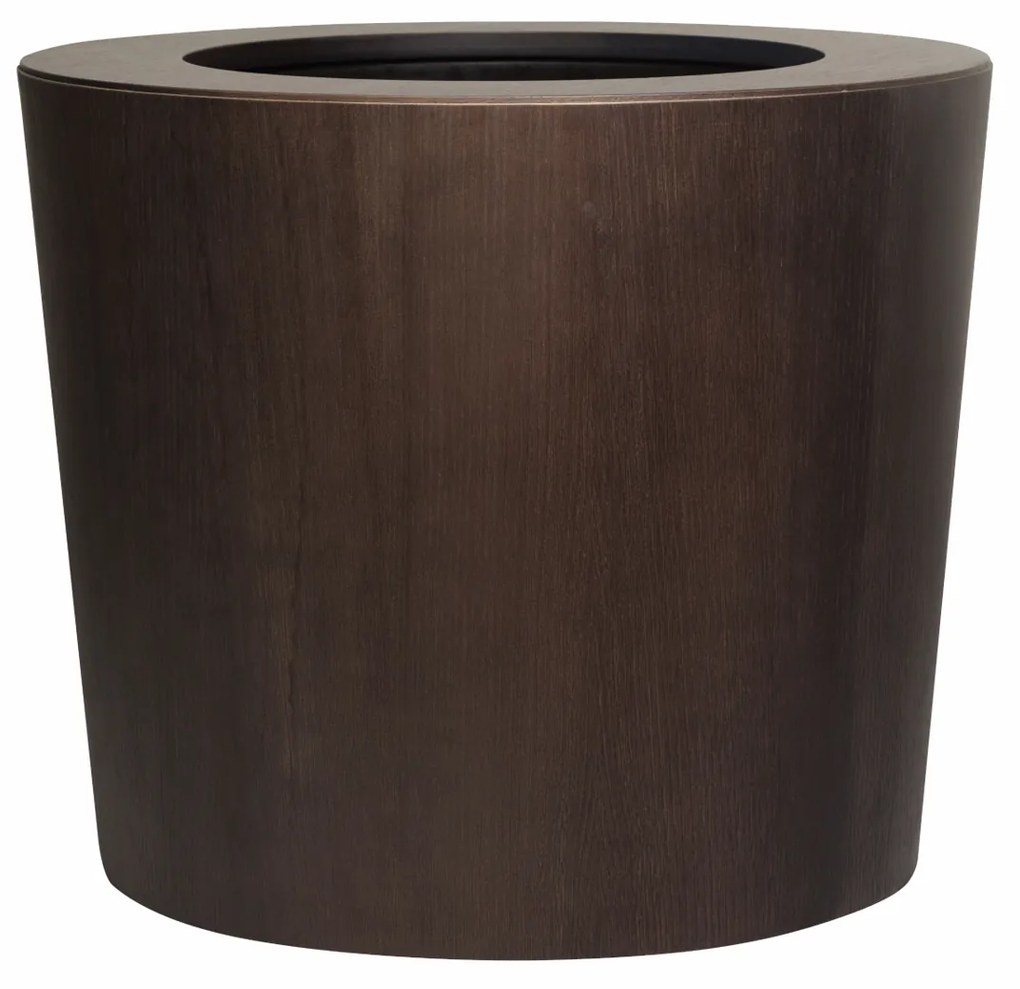 Ghiveci din lemn cu auto-irrigare ARC, mic de eleganță, mai multe variante - Hobby Flower Dimensiuni: Ø52 x 44, Culoare: stejar închis