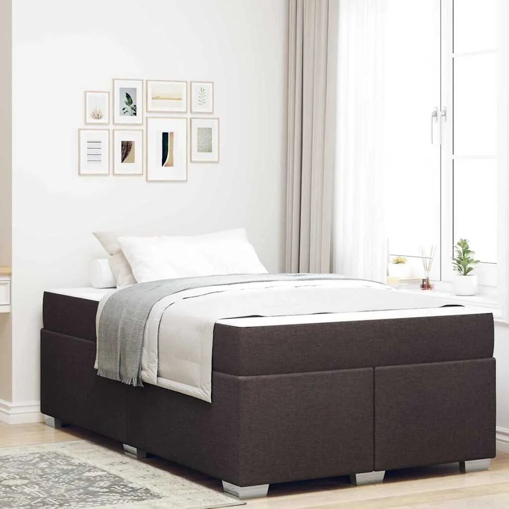 vidaXL Cadru de pat Altele Maro închis 120 x 190 cm țesătură