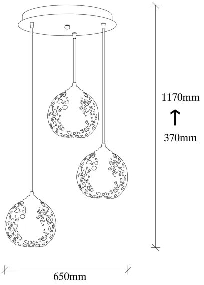 Lustră pe cablu FELLINI 3xE27/100W/230V