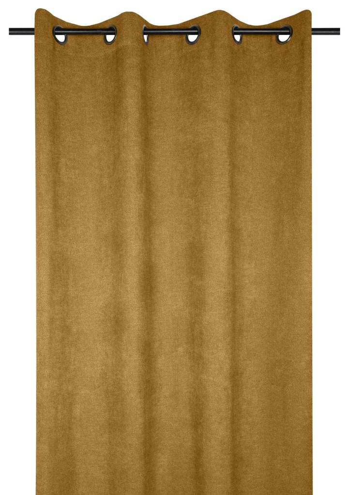 Draperie galbena texturata Grammont Camel 140x260 cm