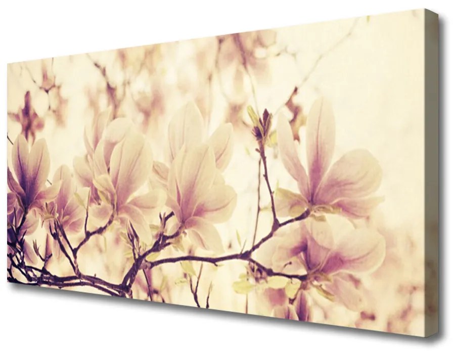 Tablou pe panza canvas Flori Floral roz bej