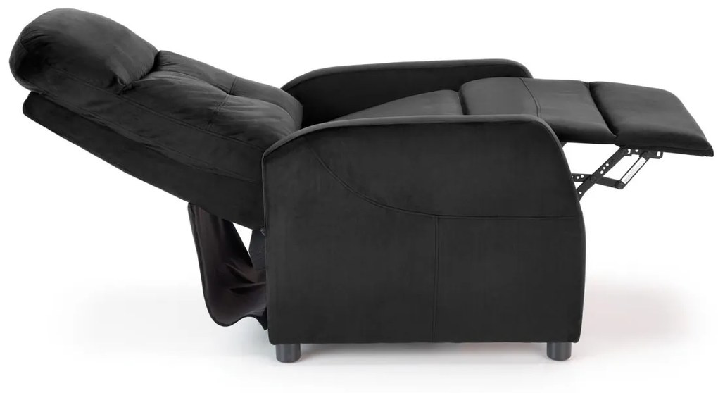 Fotoliu recliner Felipe 2 velvet negru H103 cm