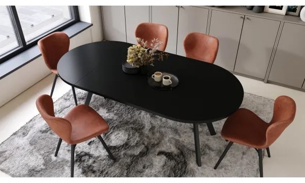 Masă extensibilă de dining ARTUR, neagră