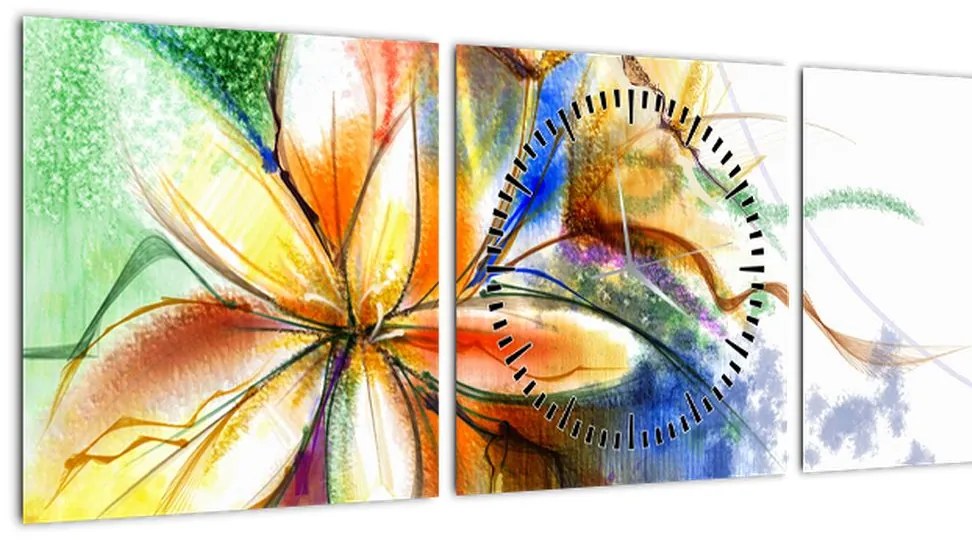 Tablou - Floare (cu ceas) (90x30 cm)