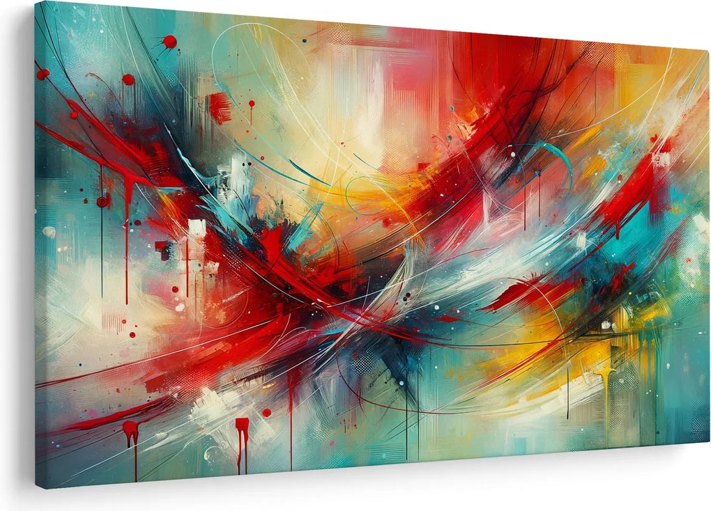 Tablou – Abstracție cu roșu (90x60 cm)