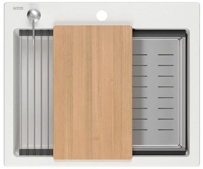 Chiuveta din granit KURT 110 WORKSTATION alb