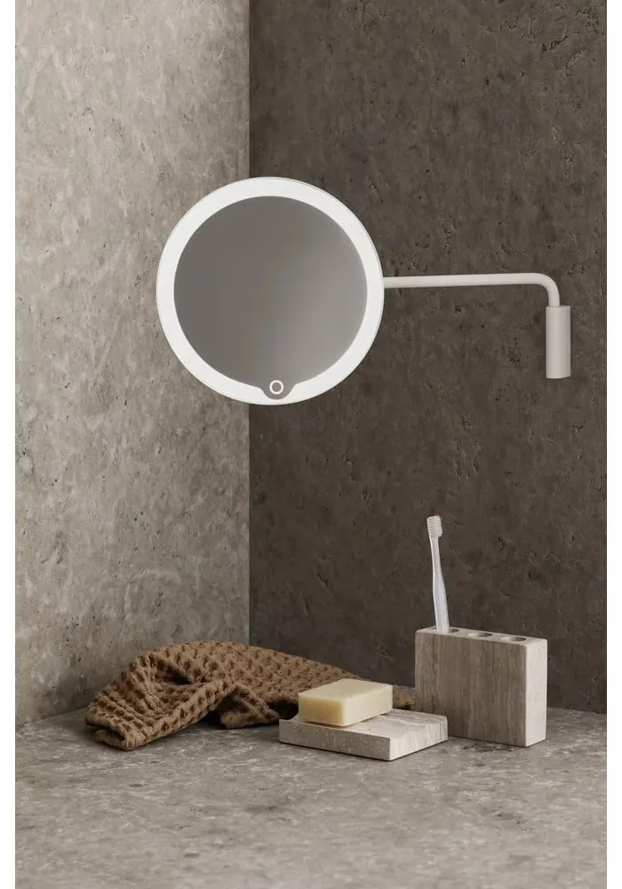 Oglindă de perete/cosmetică (5x) cu led/de mărire ø 20 cm Modo – Blomus