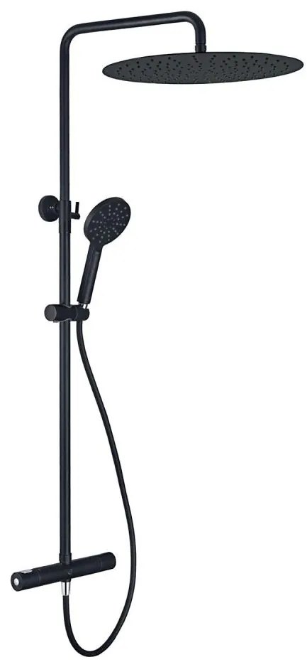 Set de duș cu baterie termostatică BATH DELUXE 31-120-09-63-00 DRAGOR negru mat