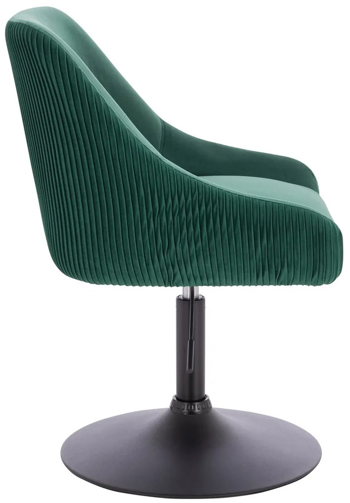 HR920N Scaun Verde din Catifea cu Bază Neagră
