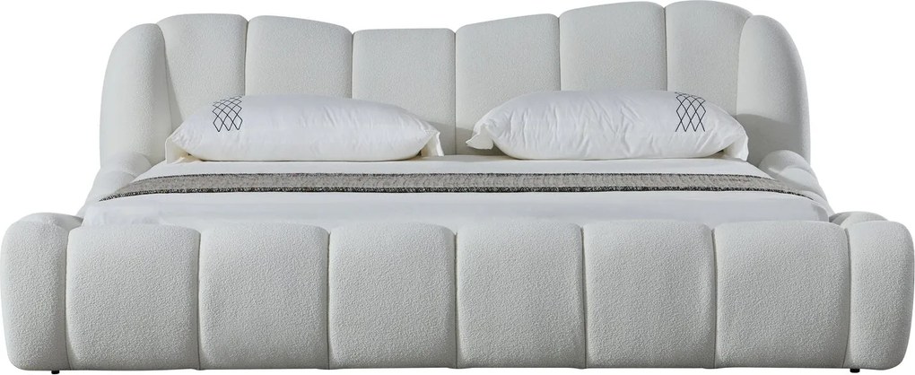 Pat dormitor dumonde, tapitat alb Royal 180x200 cm