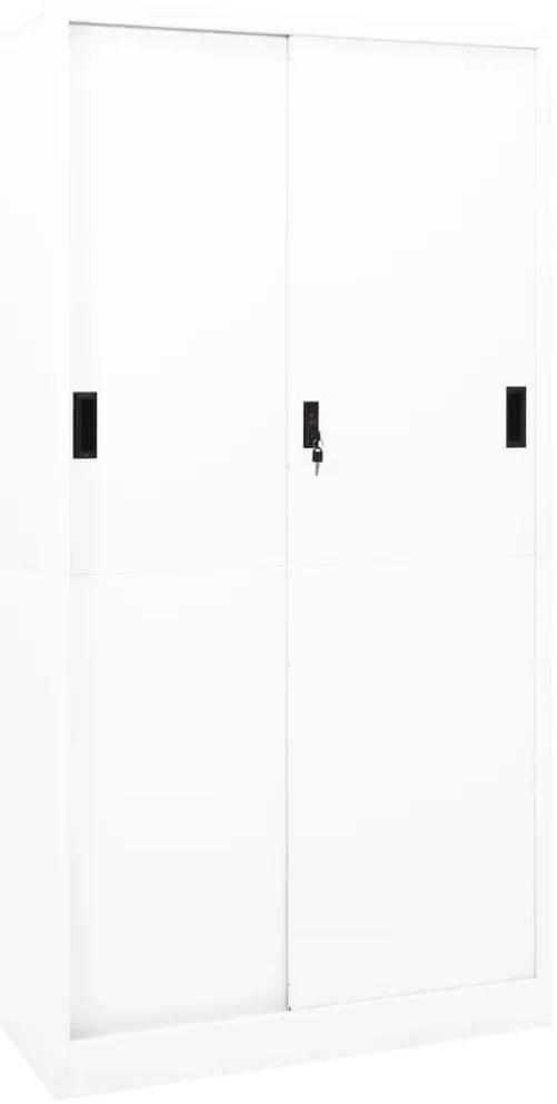 vidaXL Dulap de birou cu ușă glisantă, alb, 90x40x180 cm, oțel