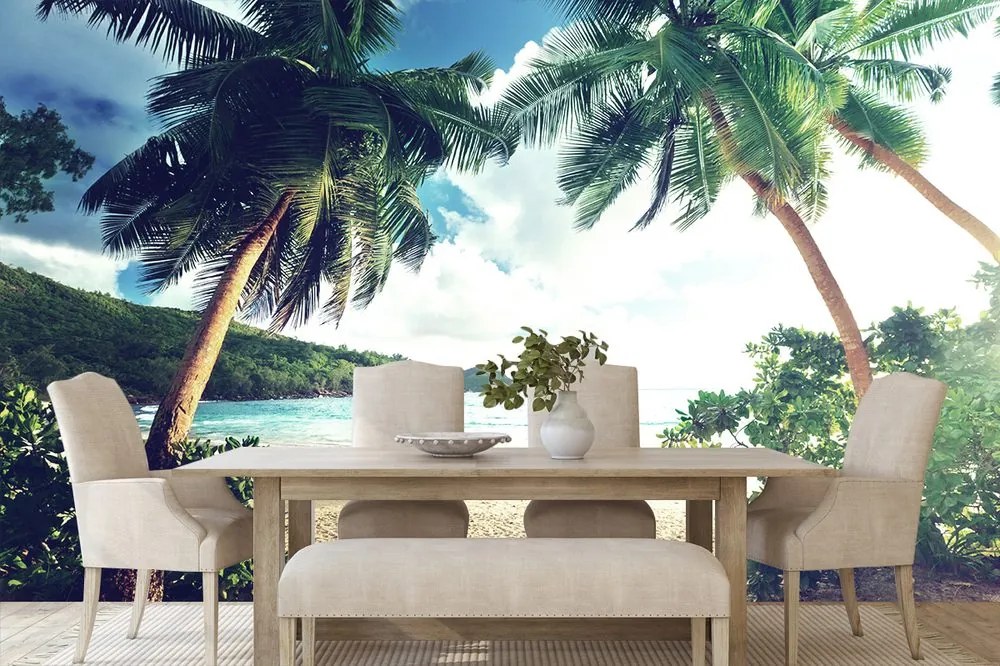 Fototapet apus pe insula Seychelles