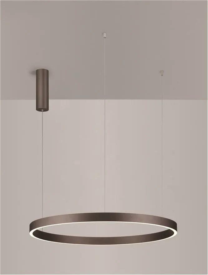 Lustra LED circulara ELOWEN 80cm, maro