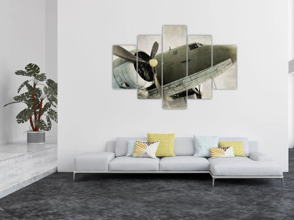 Tablou - Avion vechi cu elice (150x105 cm)