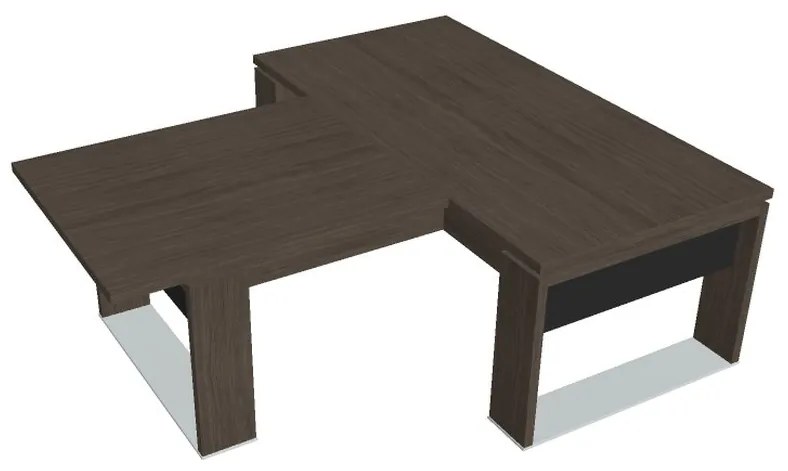 Masă Verno+ S 200 x 220 cm, cu extensie, stejar antracit / negru