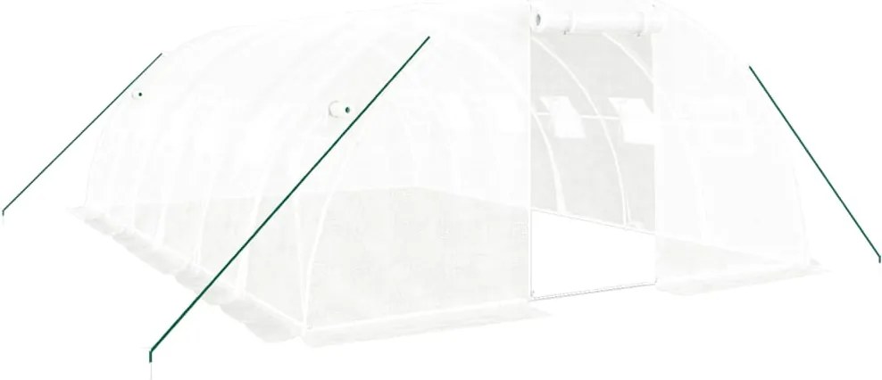vidaXL Seră cu cadru din oțel, alb, 24 m², 6x4x2 m