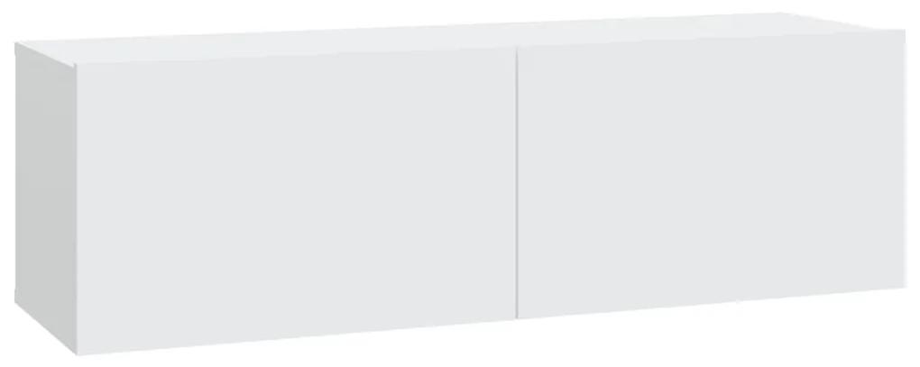 Set dulap TV, 8 piese, alb, lemn prelucrat 8, Alb, 100 x 30 x 30 cm