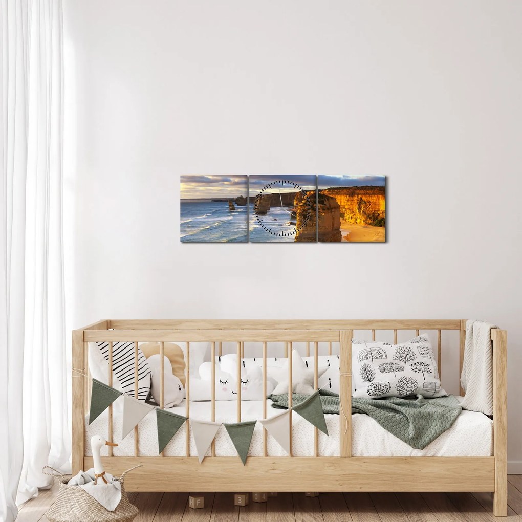 Tablou cu stâncile marine (cu ceas) (90x30 cm)