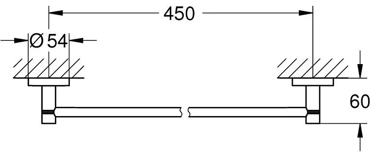 Grohe Essentials Suport prosop baie tip bara 45 cm, cupru mat (brushed warm sunset)