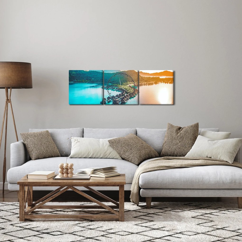 Tablou - Bora Bora (cu ceas) (90x30 cm)