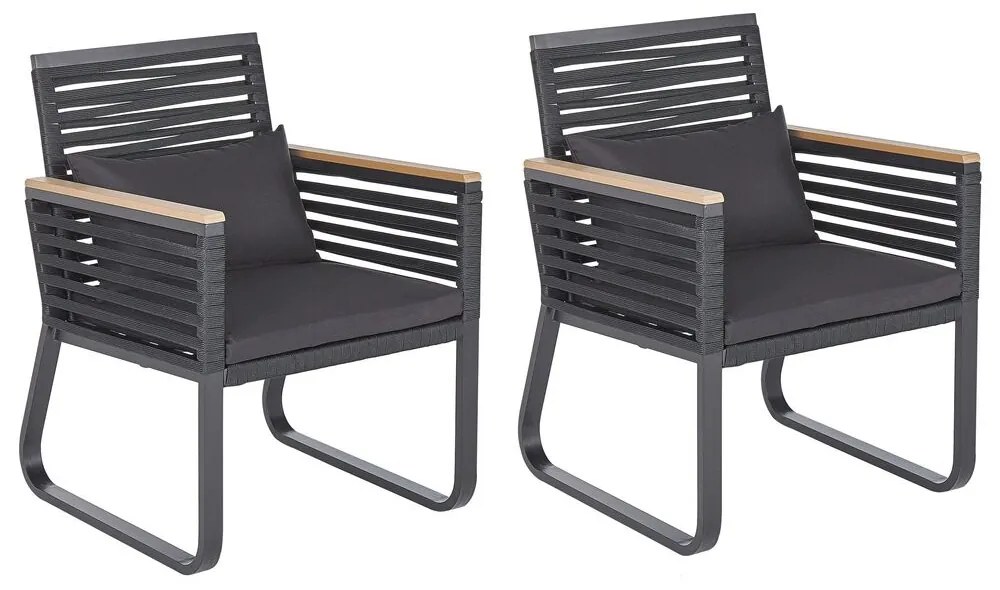 Set 2 buc. scaune de grădină Carisa (negru). 1035760