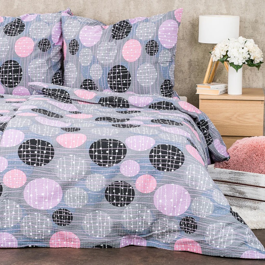 Lenjerie de pat bumbac creponat 4Home Pink illusion, 140 x 200 cm, 70 x 90 cm, 140 x 200 cm, 70 x 90 cm