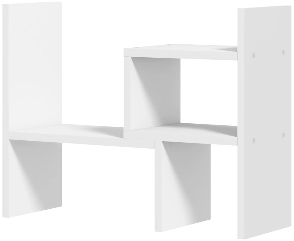 HOMCOM Raft de birou modular, organizator de birou multifuncțional, 2 piese, MDF, alb | Aosom Romania