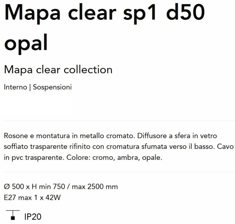 Lustra/Pendul design decorativ Mapa opal sp1 d50