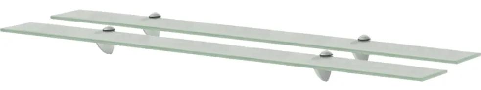 Rafturi suspendate, 2 buc., 100 x 20 cm, sticla, 8 mm 2, Alb, 100 x 20 cm
