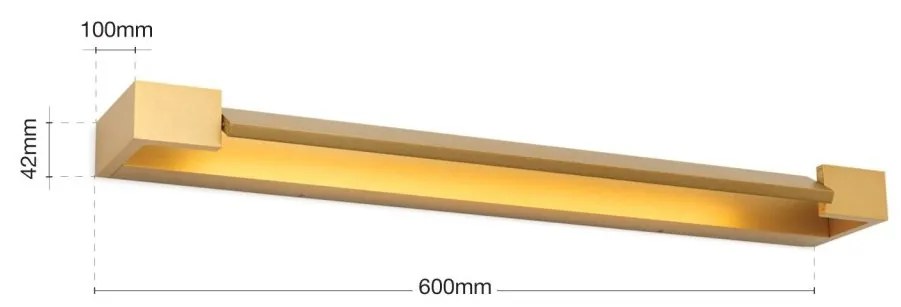 Aplica pentru oglinda baie reglabila IP44 MARILYN L-60cm aurie