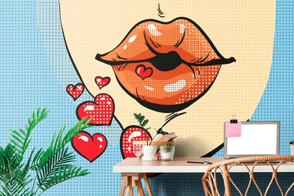 Tapet sărut pop art dulce