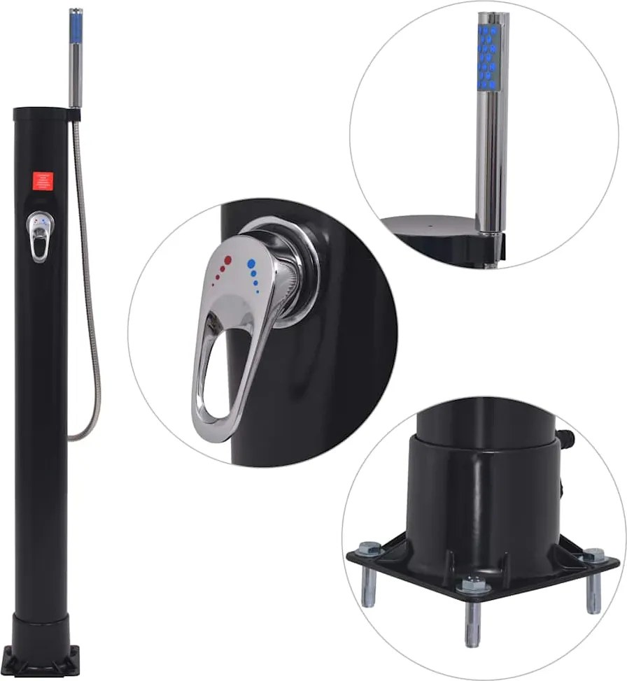 vidaXL Duș solar, 8 L, PVC și oțel