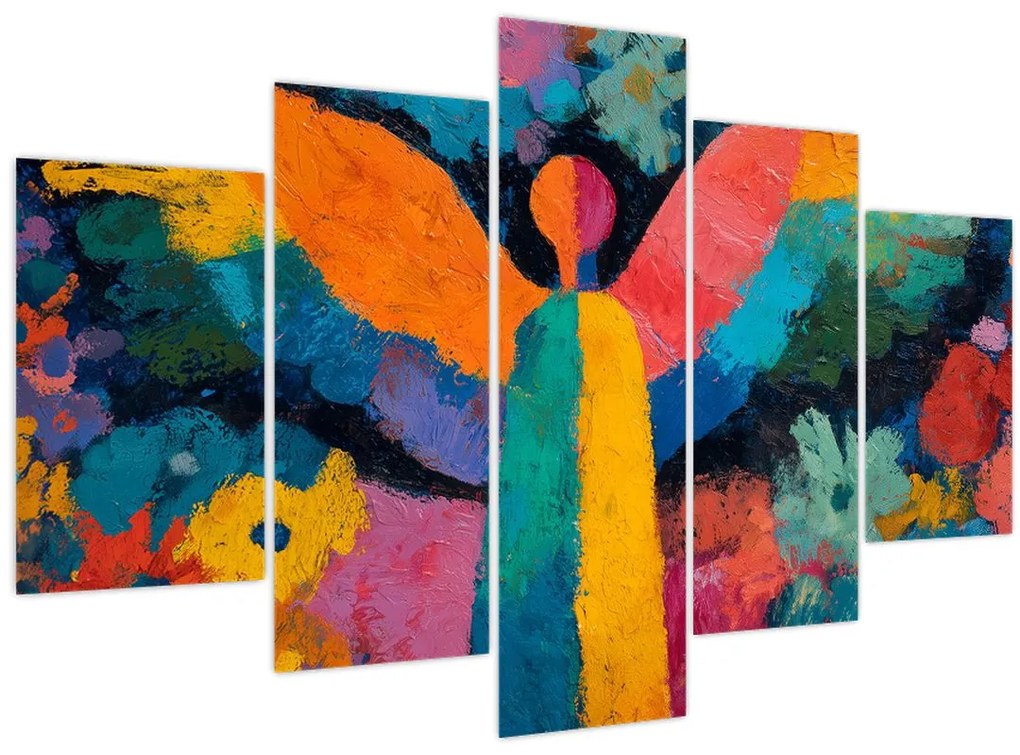 Tablou - Înger abstract cu flori (150x105 cm)