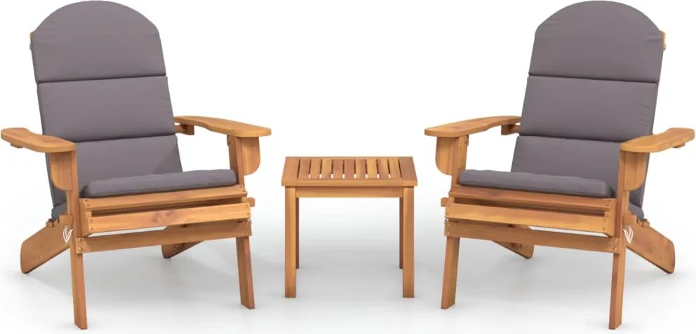vidaXL Set mobilier de grădină Adirondack, 3 piese, lemn masiv acacia
