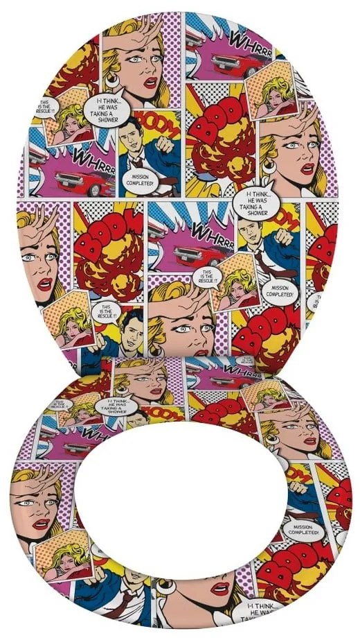 Capac WC cu închidere lentă Wenko Pop Art, 45 x 37,5 cm